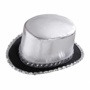 Disco glitter hoed zilver