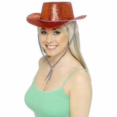 Rode glitterhoed voor volwassenen